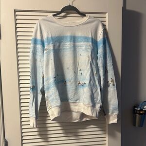 GAP Blue and White Crew Neck Sweater